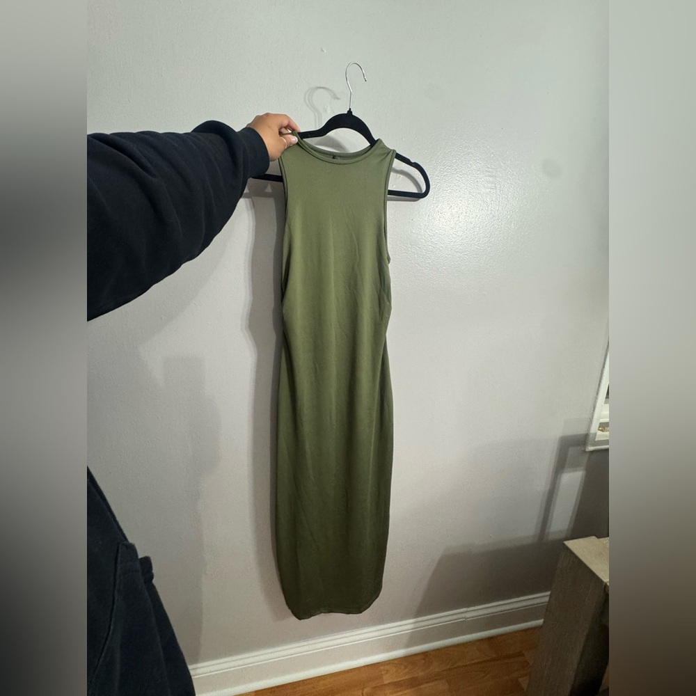 SHEIN Green Halter Sheath Midi Dress